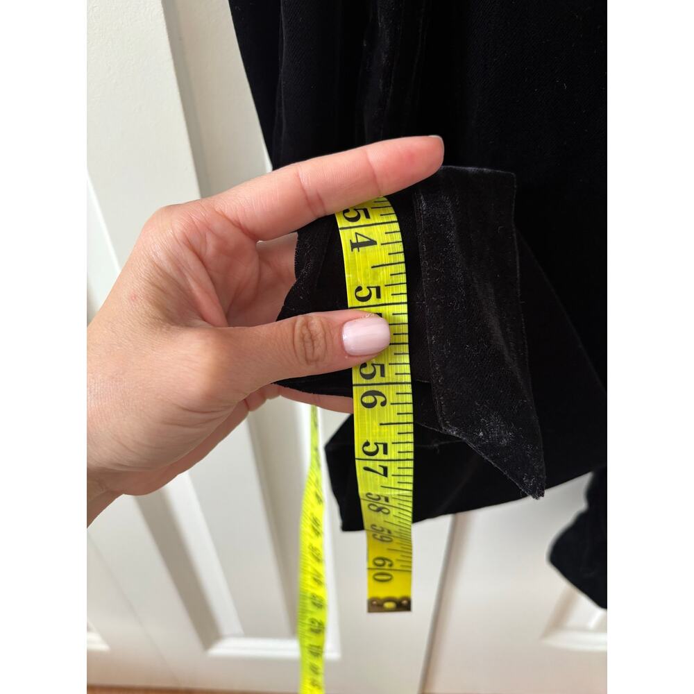 GAP Black Velvet Jumpsuit Women’s Size 16 V Neck Tie Waist Wide Leg Evening - Picture 9 of 12